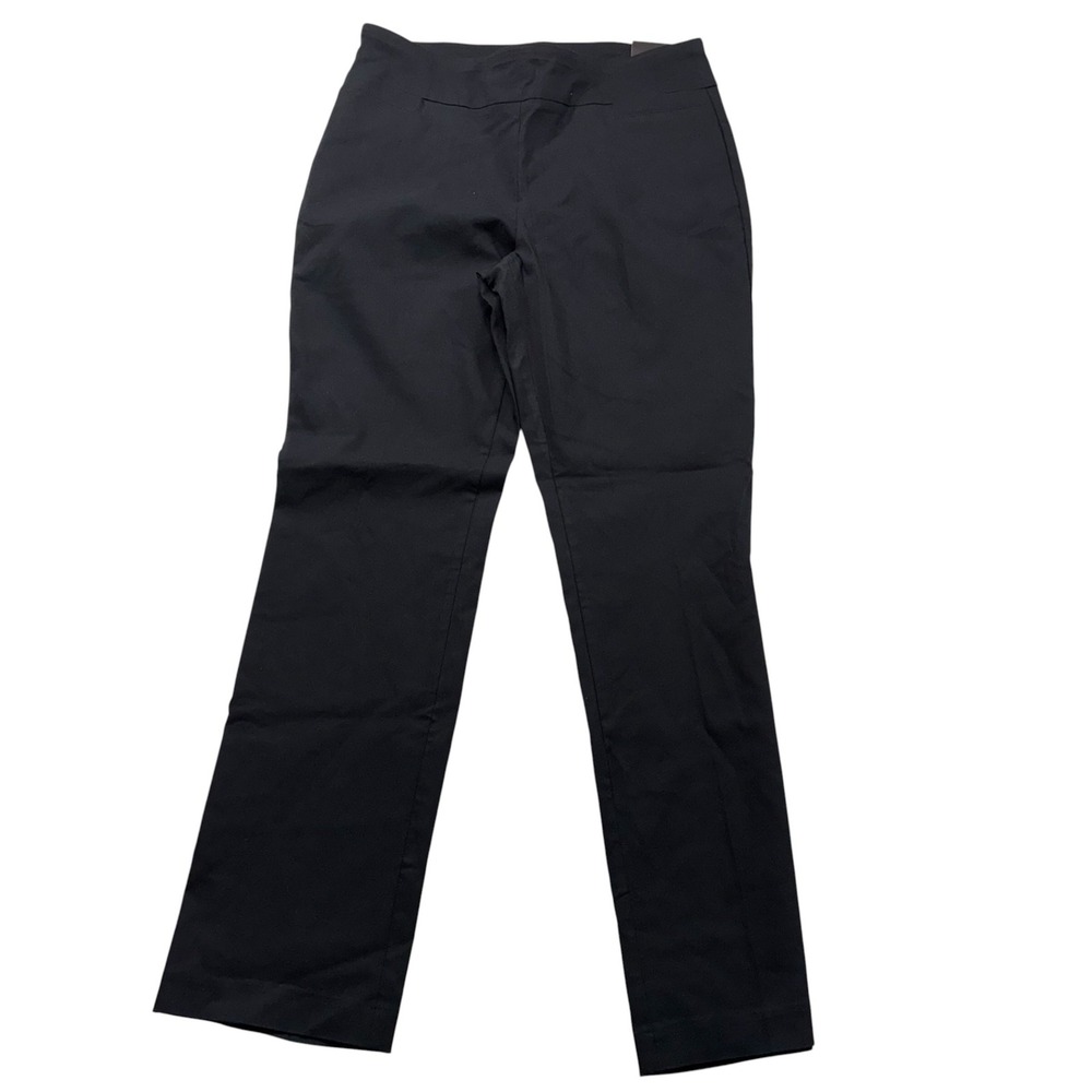 Briggs New York Womens Pull On Dress Pants Black Straight Leg Size 12 #k72